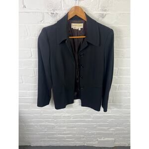 Michael Kors Women's Single Breasted Blazer Coat Long Sleeves Black Size 6